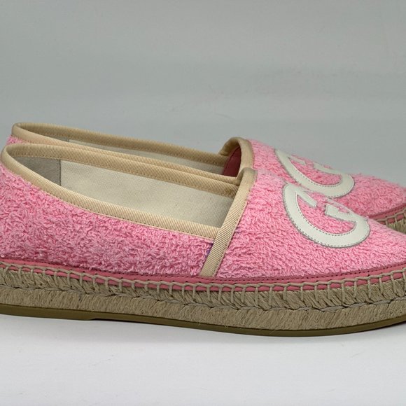 Gucci GG Logo Monogram Terry Espadrilles Flats Shoes - Picture 5 of 16